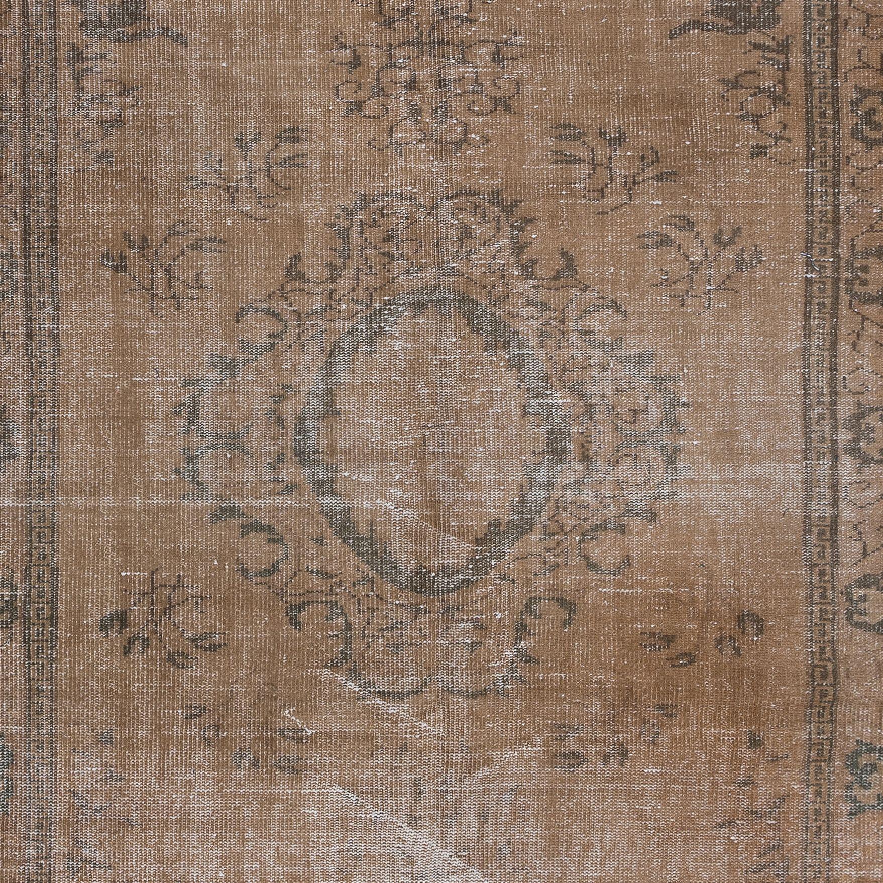 5.8x9 Ft Modern Brown Handmade Area Rug, Contemporary Turkish Wool Carpet (Türkisch) im Angebot