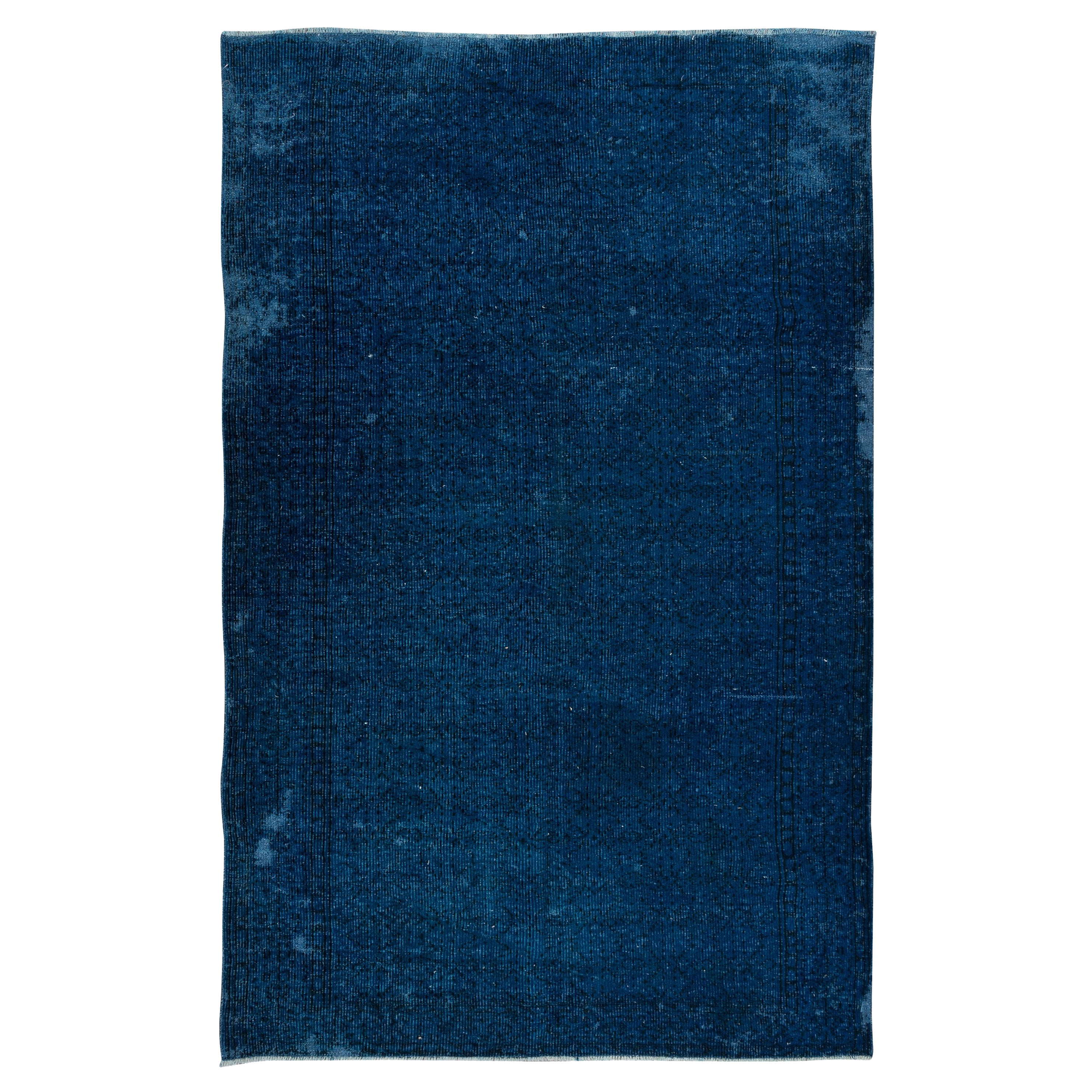 Tappeto per il soggiorno moderno 5.8x9.2 Ft in blu scuro, tappeto turco annodato a mano