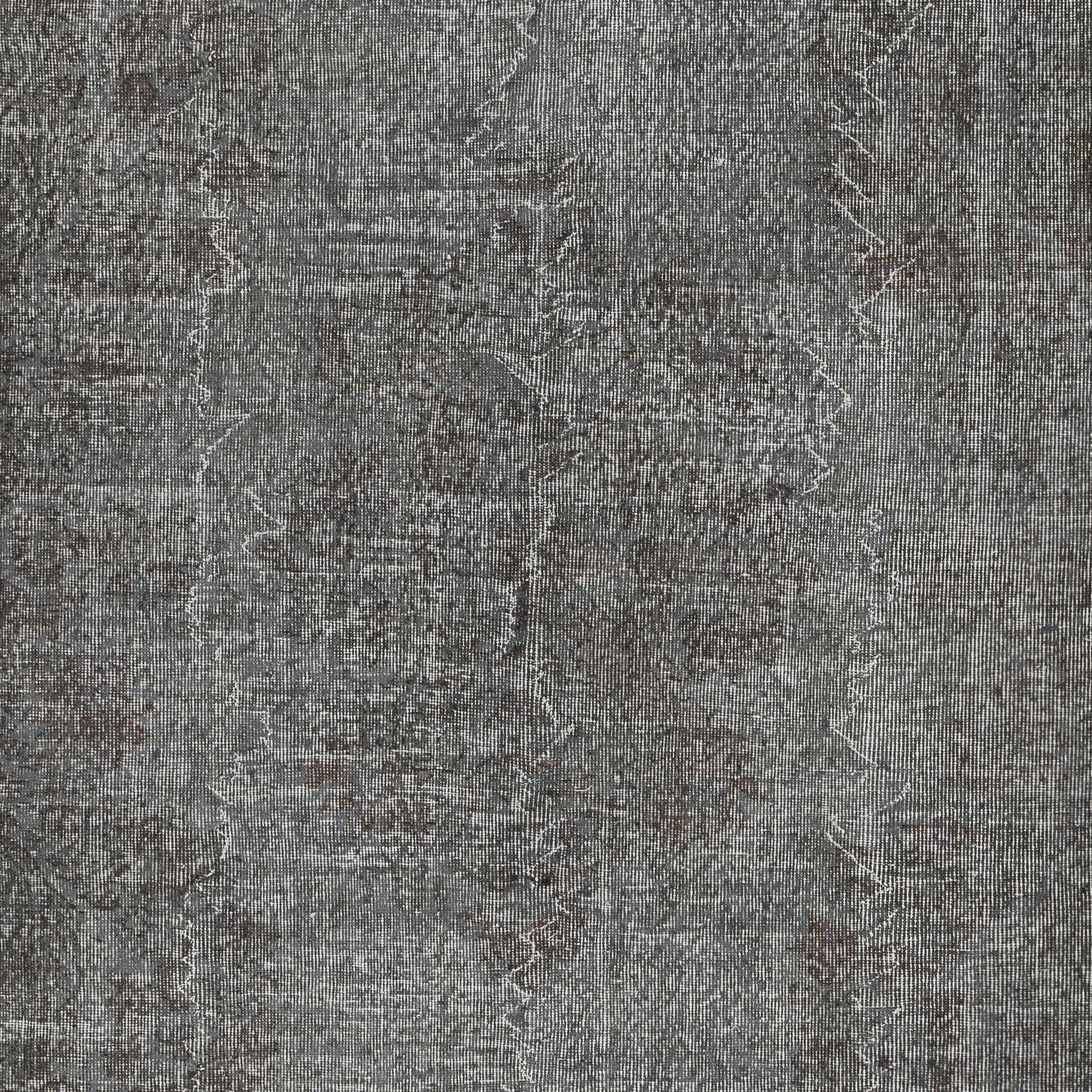 5.8x9.2 Ft Overdyed Gray Teppich. Handgefertigter türkischer Vintage-Teppich für das Wohnzimmer (Türkisch) im Angebot