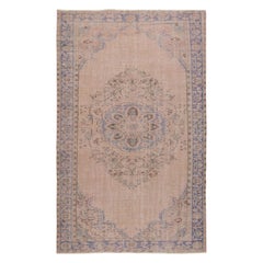 5.8x9.2 Ft Morbido colore rosa annodato a mano Tappeto di lana turca antibatterico