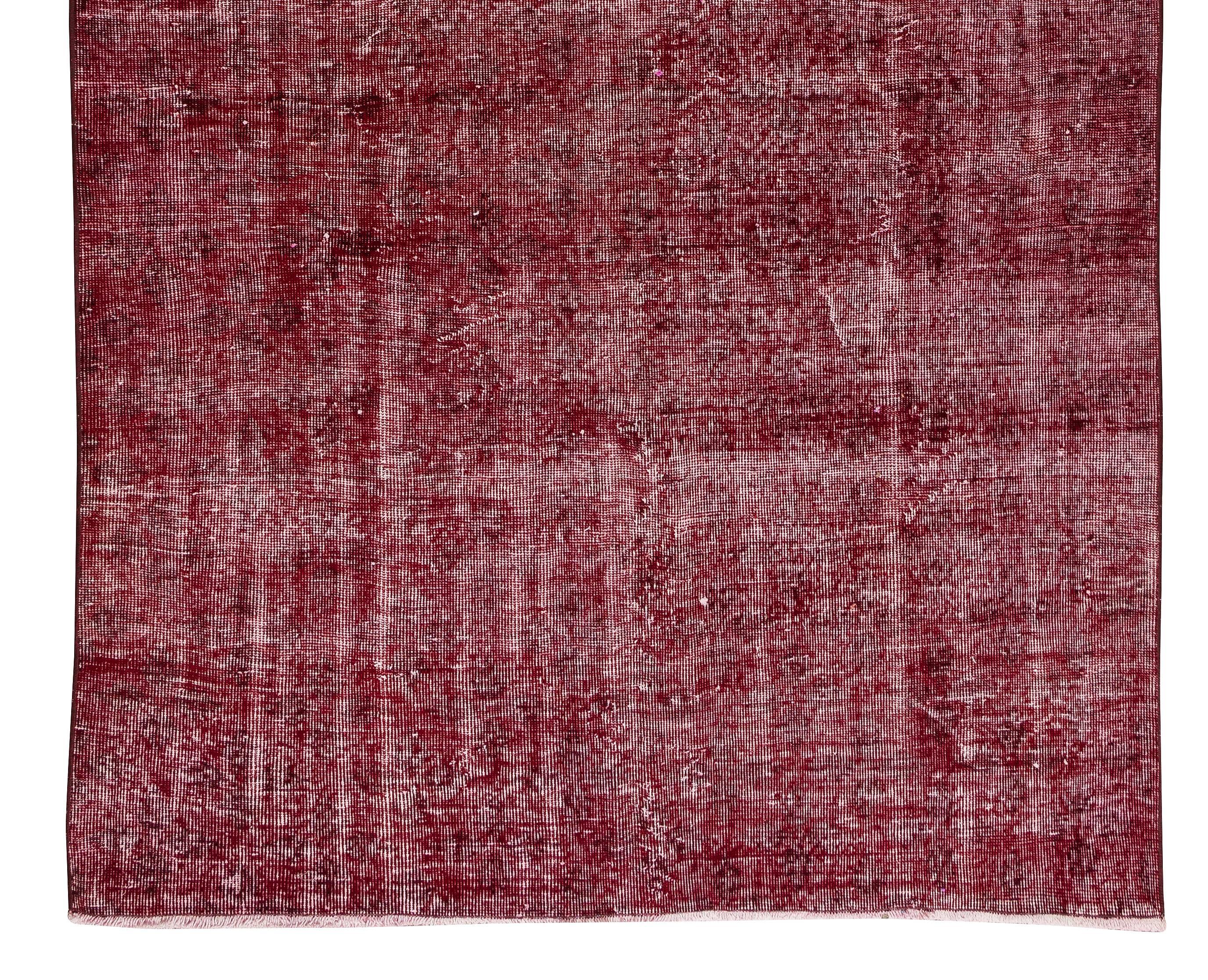 20th Century Turkish Rug in Burgundy Red, Great 4 Modern Interiors. Vintage Carpet For Sale