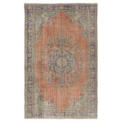 Tappeto orientale turco vintage 5.8x9.3 Ft, stile tribale in lana annodato a mano