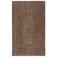 5.8x9.4 Ft Vintage Brauner Vorleger. Handgefertigter türkischer Teppich für A-Spaces