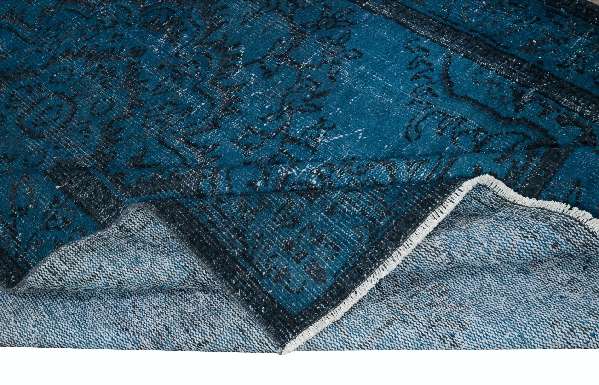 5.8x9,5 Ft Türkischer Vintage-Teppich in Blau, rot lackiert, für moderne Inneneinrichtungen (Moderne) im Angebot