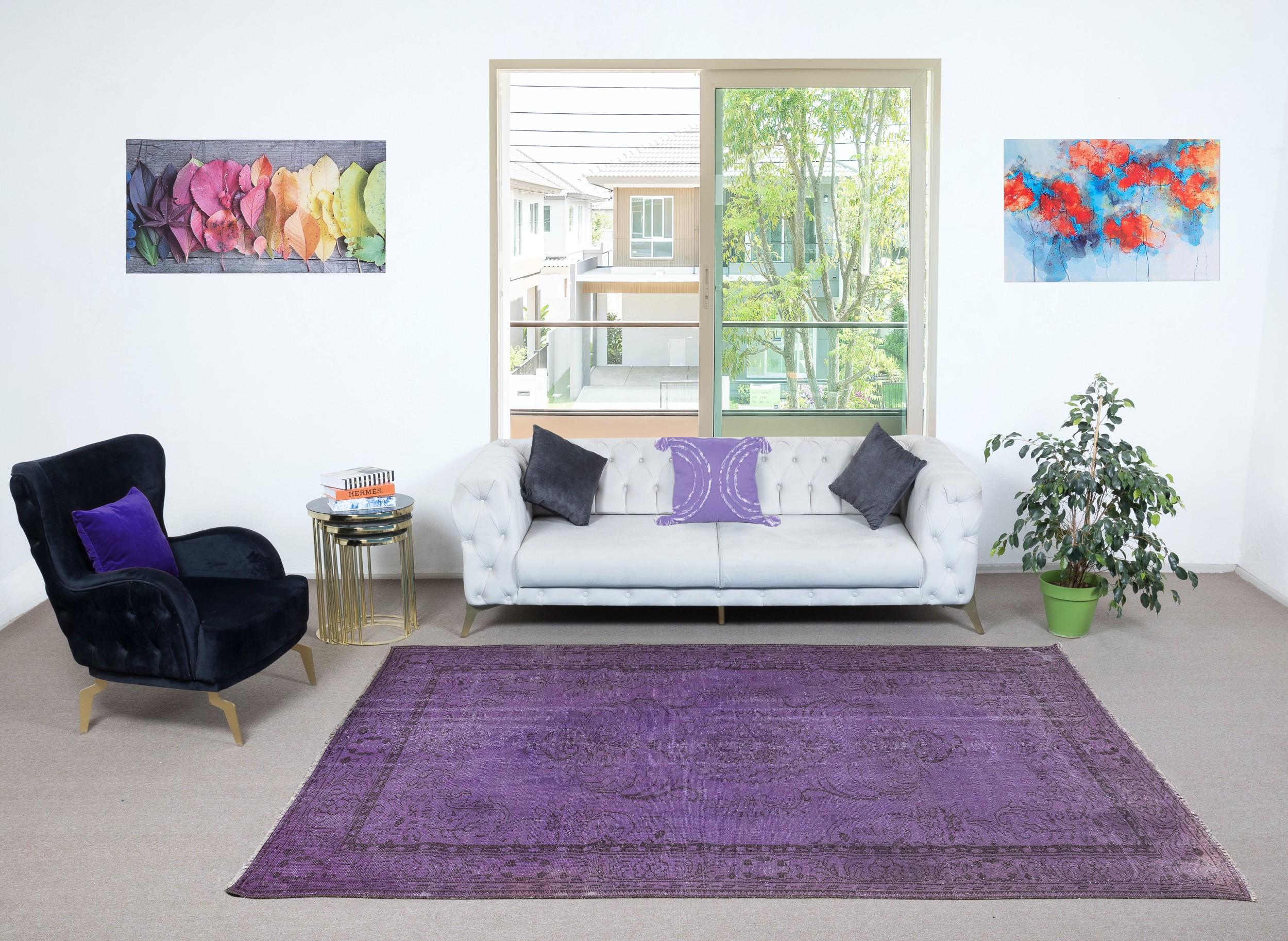 Our over-dyed rugs are all hand-knotted vintage pieces that are recreated in our workshop to cater to a wider range of interior design choices from modern to coastal, from industrial to rustic/cottage. These 50 to 70 year-old rugs were hand-knotted
