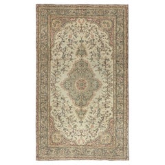 5.8x9.7 Ft Handmade Vintage Beige Turkish Rug for Rustic or Country Style Home