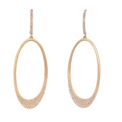 Orecchini con diamanti ovali da .59 carati in oro giallo 14K