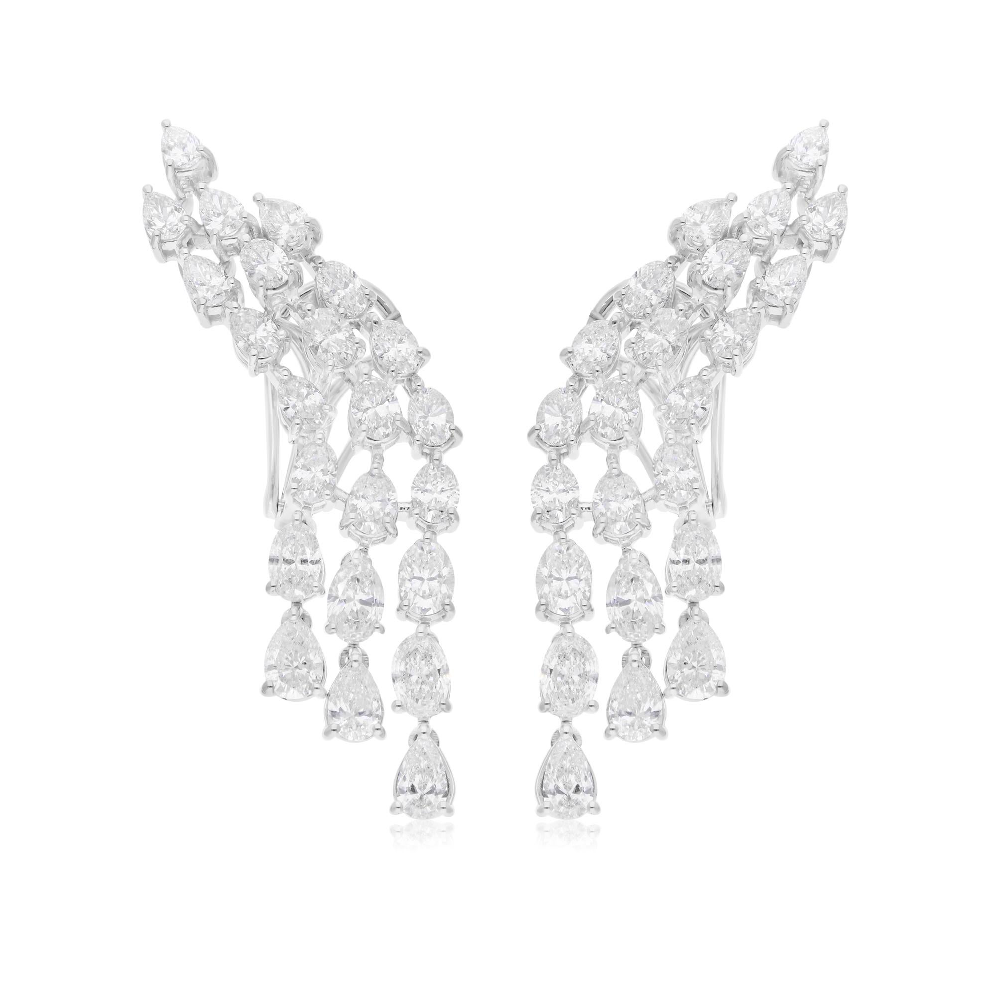 5.9 Carat SI Clarity HI Color Multi Diamond Earrings 14 Karat White Gold Jewelry