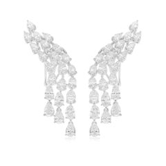 5.9 Carat SI Clarity HI Color Multi Diamond Earrings 14 Karat White Gold Jewelry