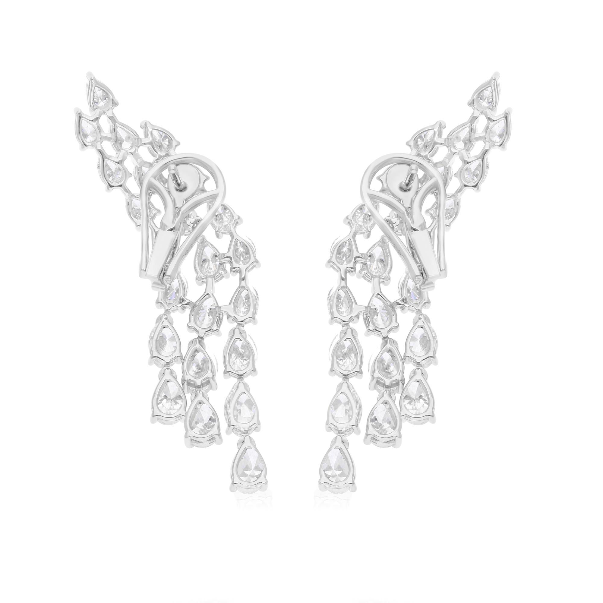 5.9 Carat SI Clarity HI Color Multi Diamond Earrings 18 Karat White Gold Jewelry In New Condition For Sale In Diera, Dubai