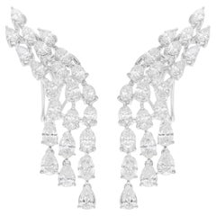 5,9 Carati SI Chiarezza HI Colore Orecchini Multi Diamante Gioielli in Oro Bianco 18 Carati