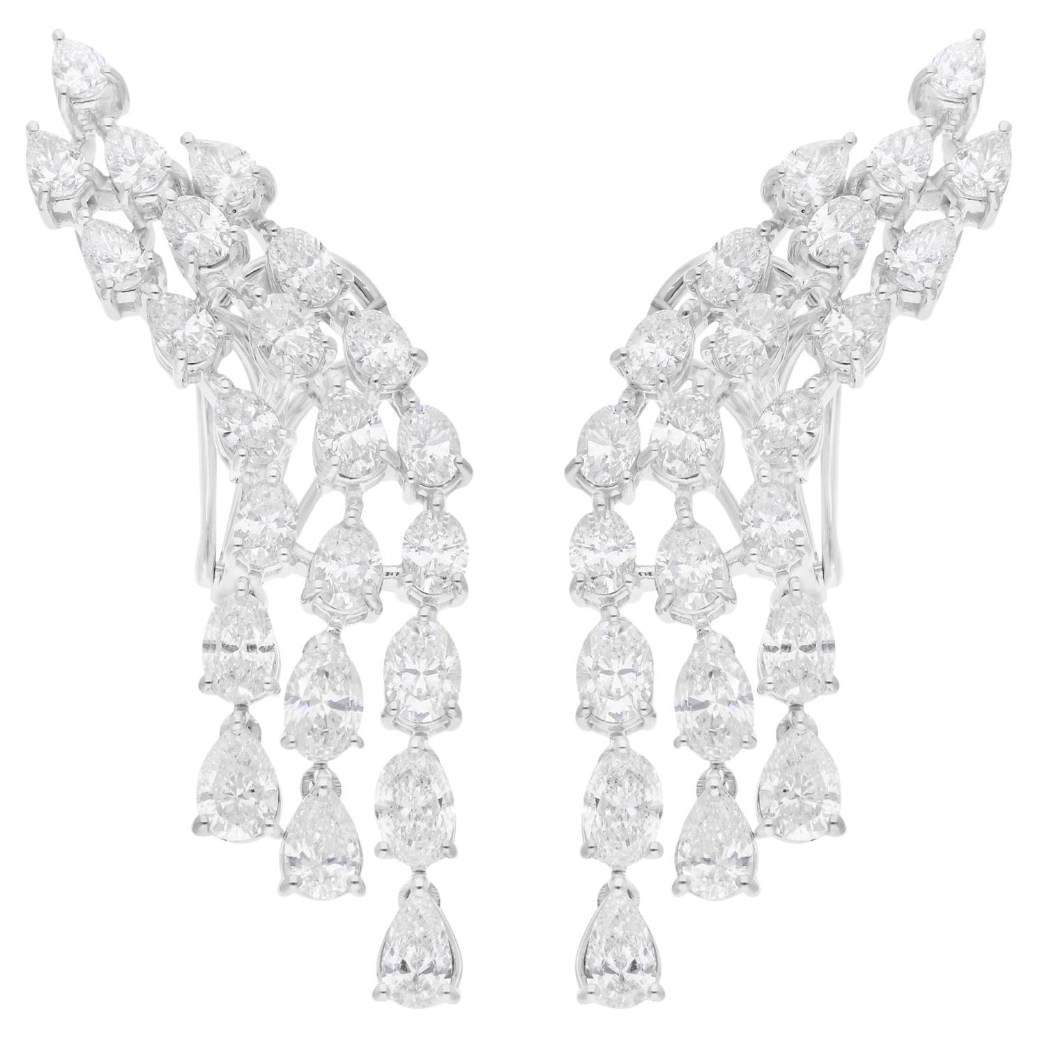 5.9 Carat SI Clarity HI Color Multi Diamond Earrings 18 Karat White Gold Jewelry For Sale