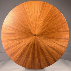 59 inch unique Walnut Round Dining Table by Aaron Saxton