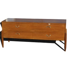 59" Mid-Century Modern Danish Walnut Cabinet Dresser