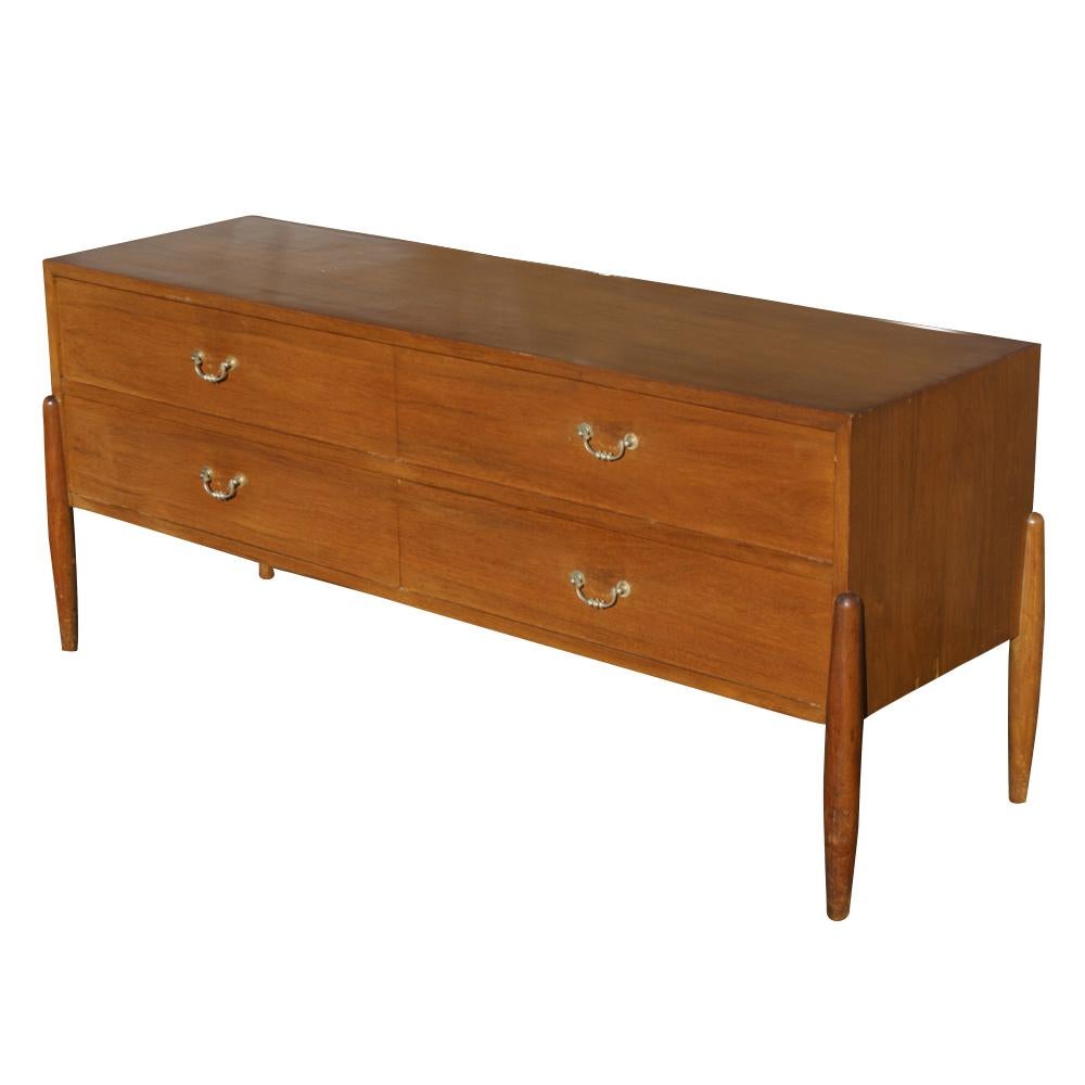 59" Mid-Century Modern Danish Walnut Cabinet Dresser 