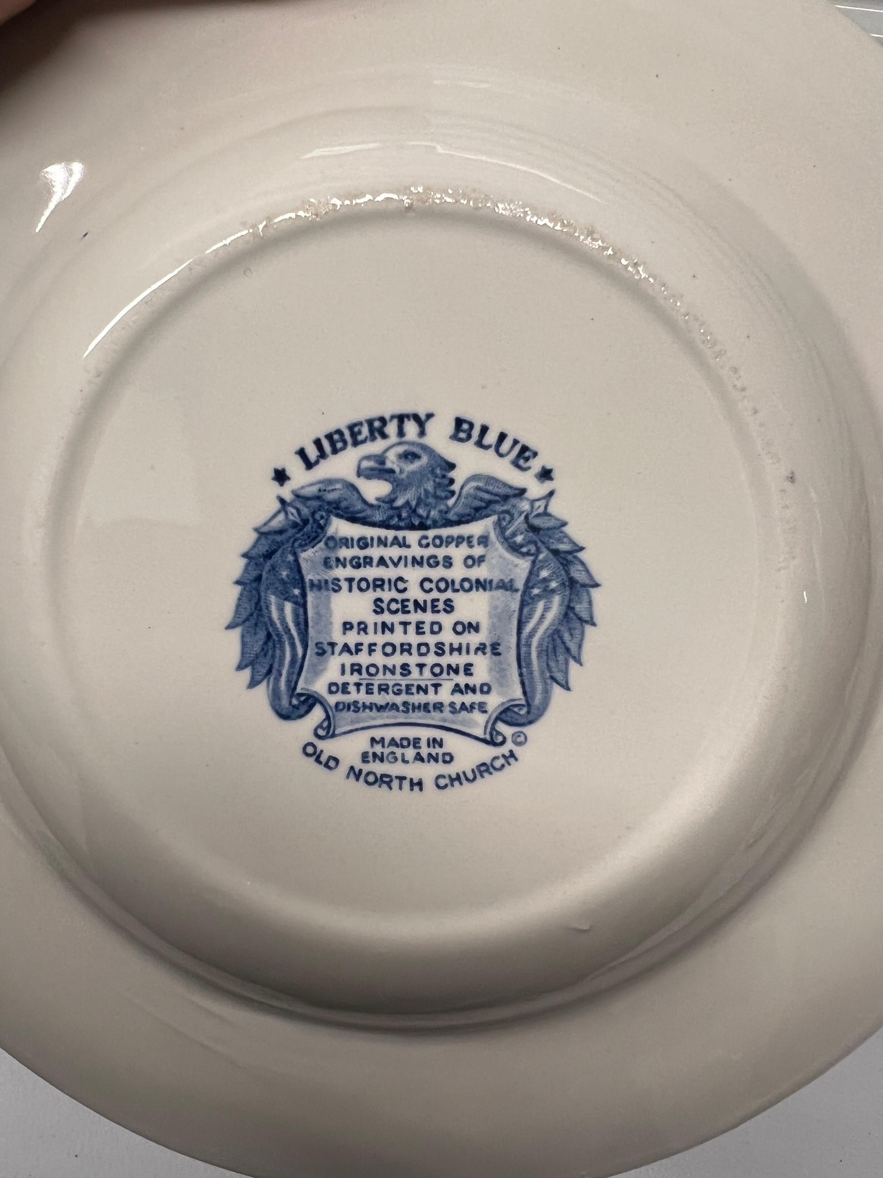 Ceramic 59 Pc, Liberty Blue Staffordshire Ironstone Blue & White China Set 