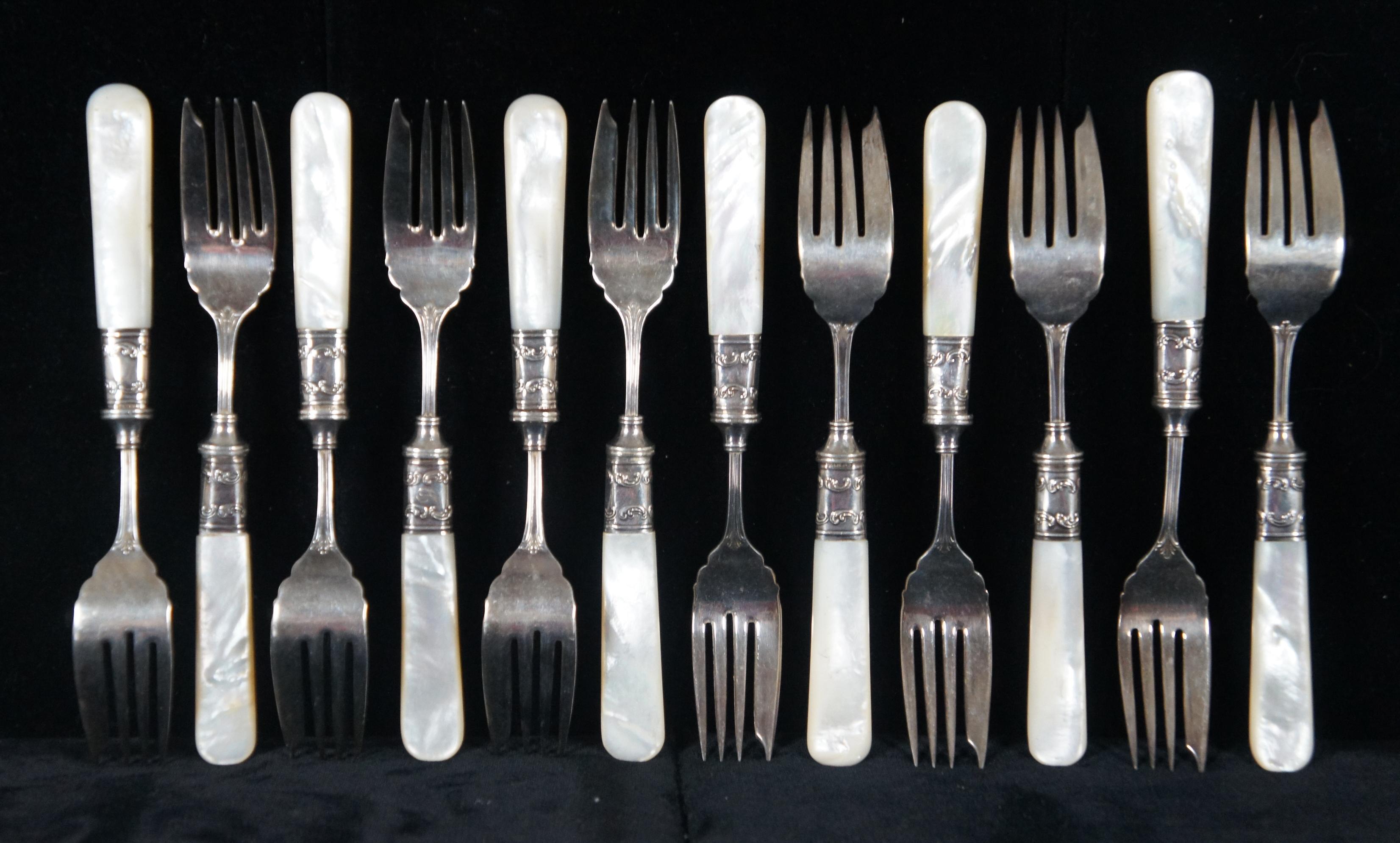 20th Century 59 Pc Sterling Silver & Mother of Pearl Flatware & Chest Landers Frary & Clark