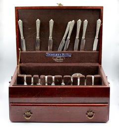 59 Piece Sterling Silver Flatware Set, "Normadie" of 1933 by Wallace