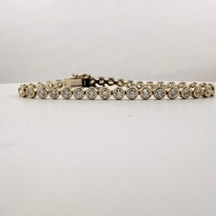 5,90 Karat Diamant-Tennisarmband mit Lünette aus 14K Gelbgold