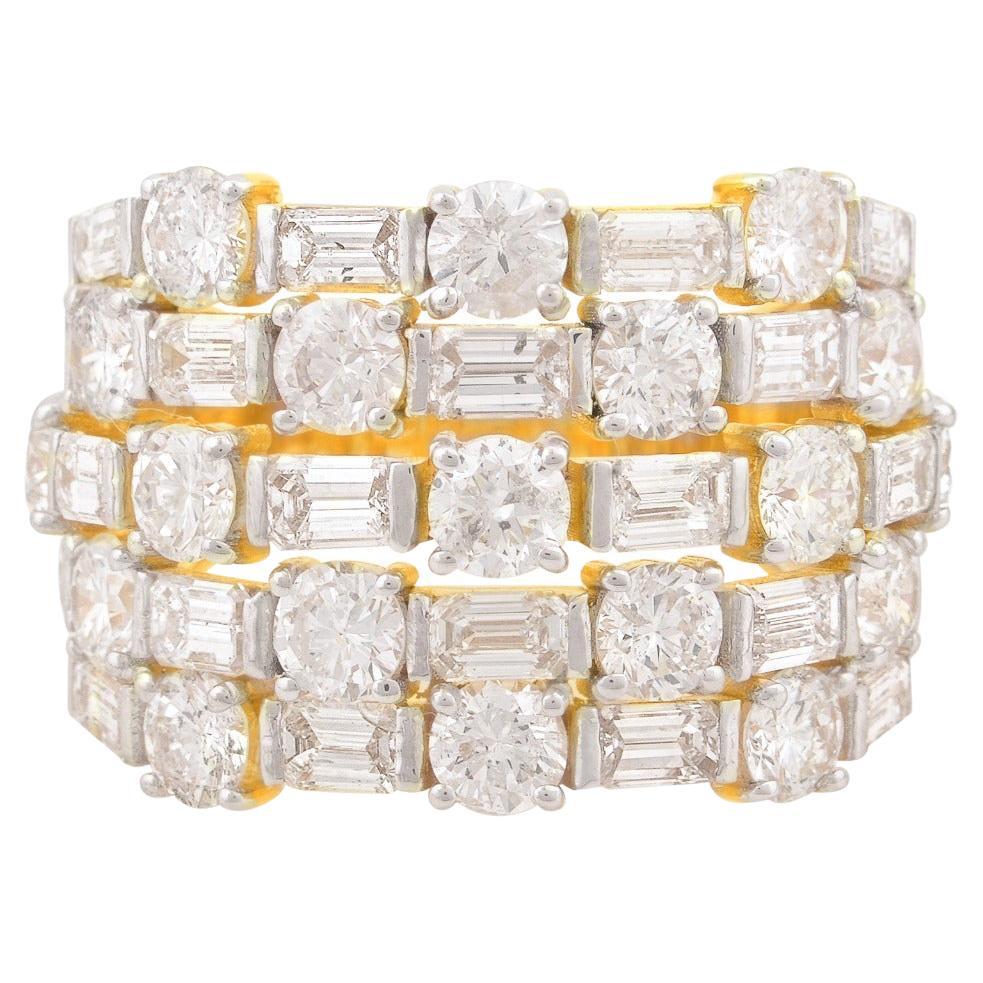 5.90 Carat Diamond 14 Karat Gold Ring For Sale