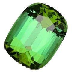 5.90 Carat Green Natural Tourmaline Step Cushion Cut Loose Gemstone for Ring
