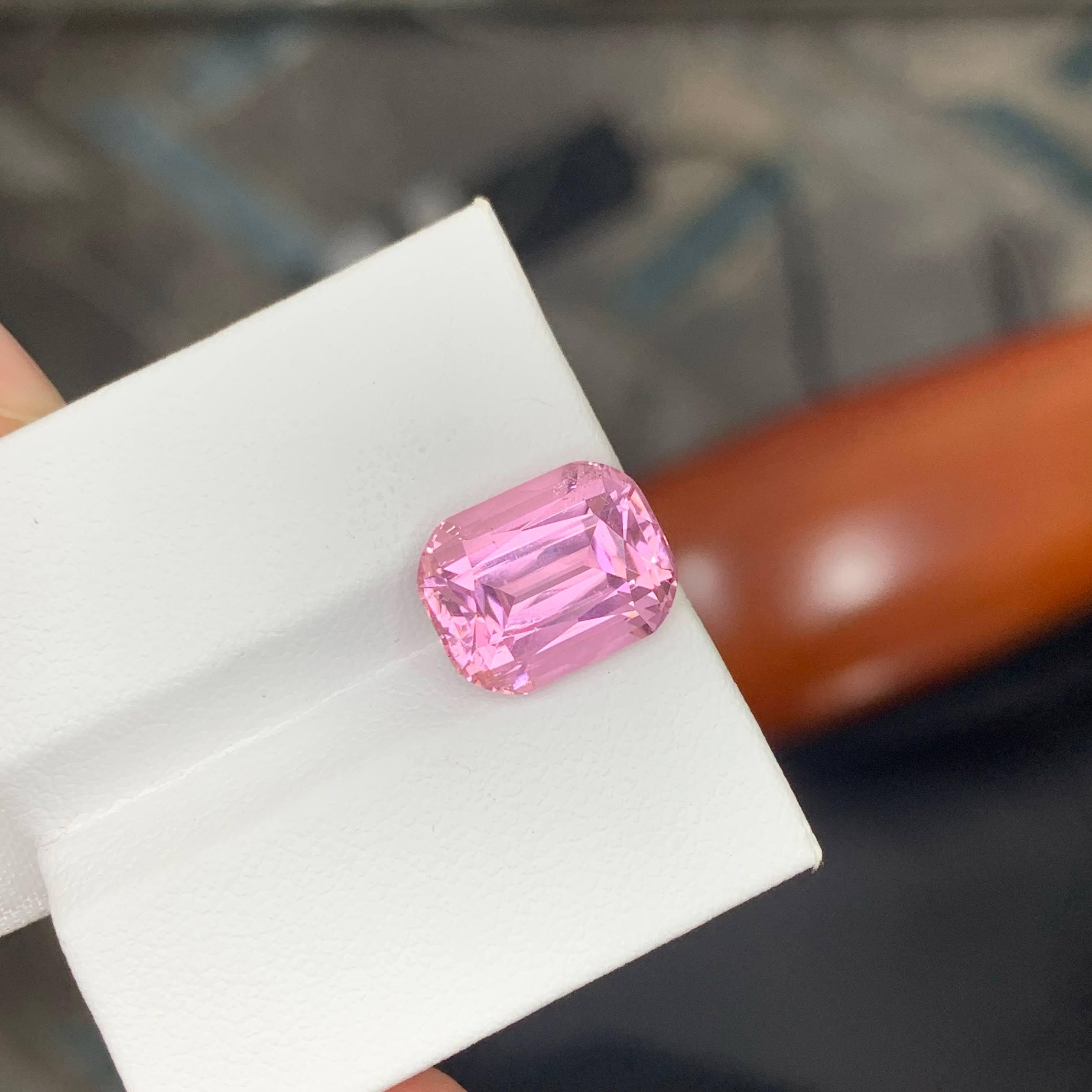5.90 Carat Natural Loose Bubblegum Pink Tourmaline Cushion Cut Afghan Gemstone For Sale 6