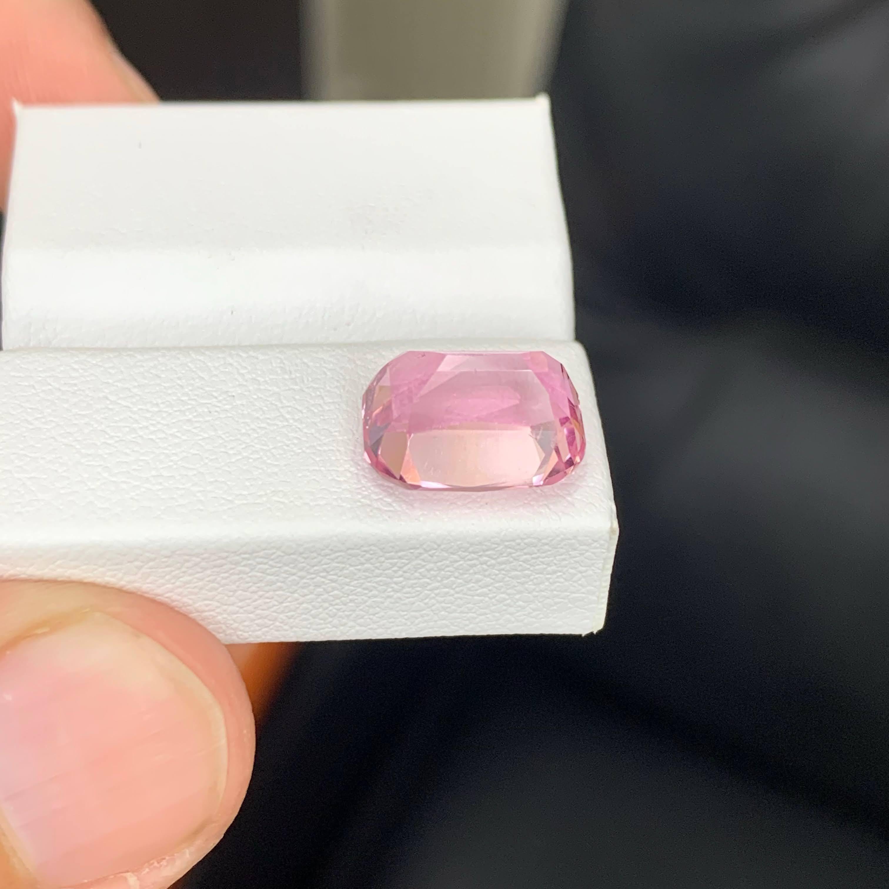 5.90 Carat Natural Loose Bubblegum Pink Tourmaline Cushion Cut Afghan Gemstone In New Condition For Sale In Bangkok, TH