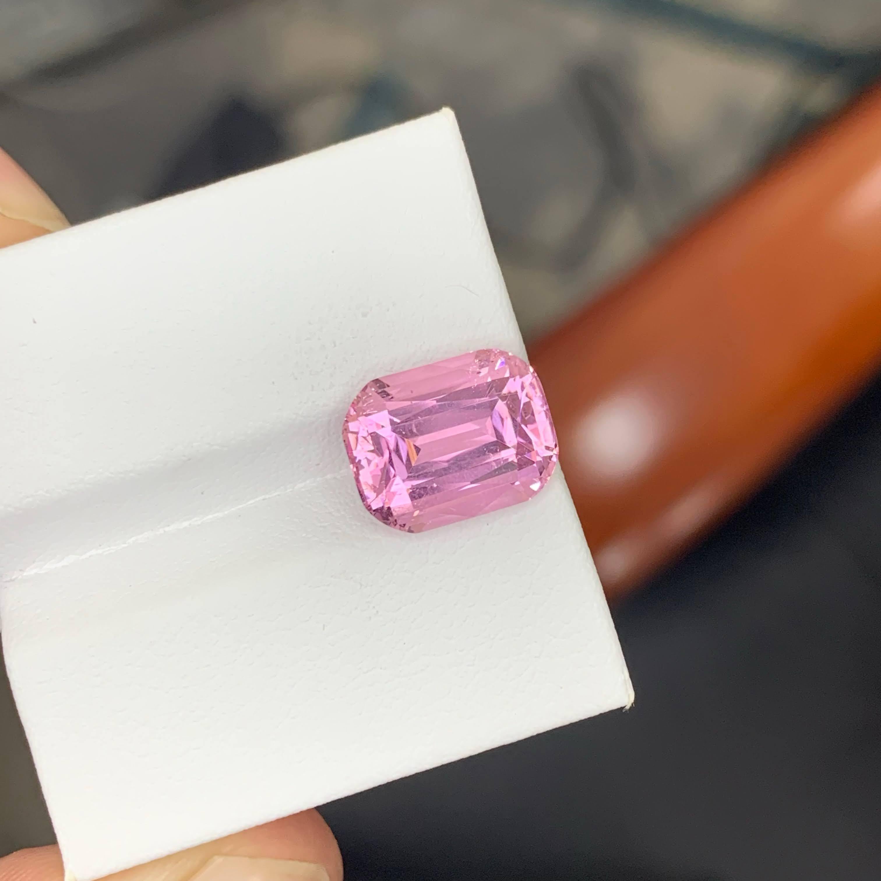 5.90 Carat Natural Loose Bubblegum Pink Tourmaline Cushion Cut Afghan Gemstone For Sale 1