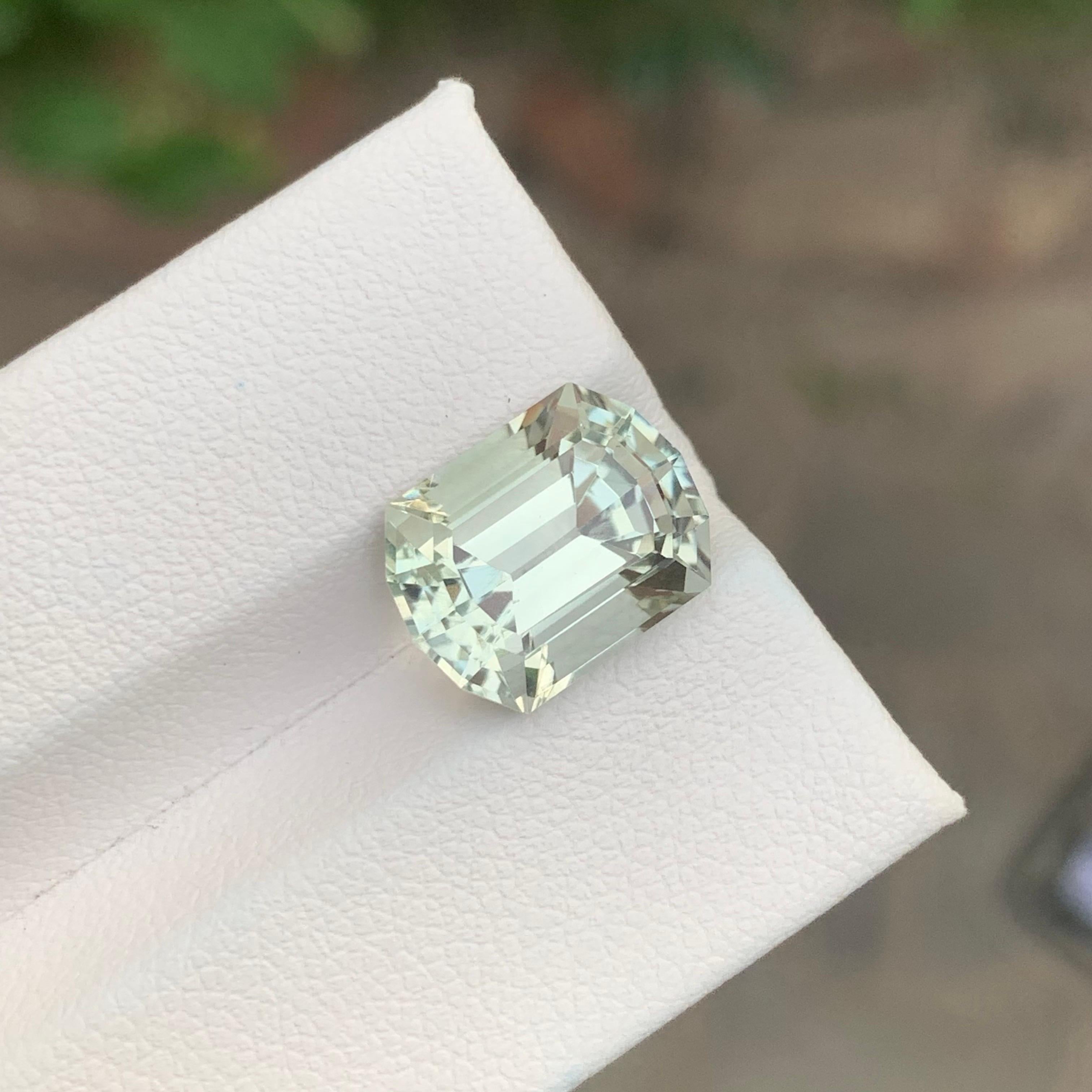 Taglio smeraldo 5,90 Carati di Ametista Verde Naturale Sciolta Prasiolite Gemma del Brasile in vendita