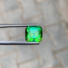 5.90 Carat Natural Loose Intense Green Tourmaline Cushion Cut Afghan Gemstone