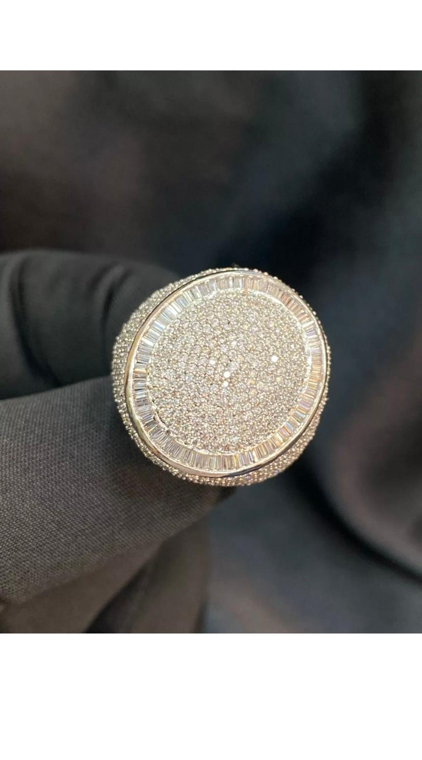 5.90 Carat  Pavè Natural Diamonds Unisex Gold Band In New Condition For Sale In Massafra, IT