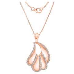 Collana con ciondolo di design con diamante da 5,90 carati, SI/H, in oro rosa 18 carati