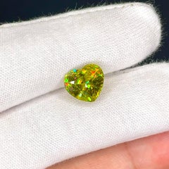 5.90 Carats Fine Loose Sphene Stone Heart Shaped Madagascar's Gemstone