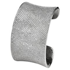 59 Carati Cubic Zirconia 14Karat Sterling Silver Solid Bridal Lustre Cuff Bangle
