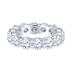 5.90ct Round Diamond Eternity Band, H VS in Platinum Band