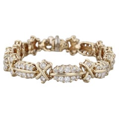 5,90ctw Diamant-Tennis-Armband 14k Gelbgold 7" 9,8mm