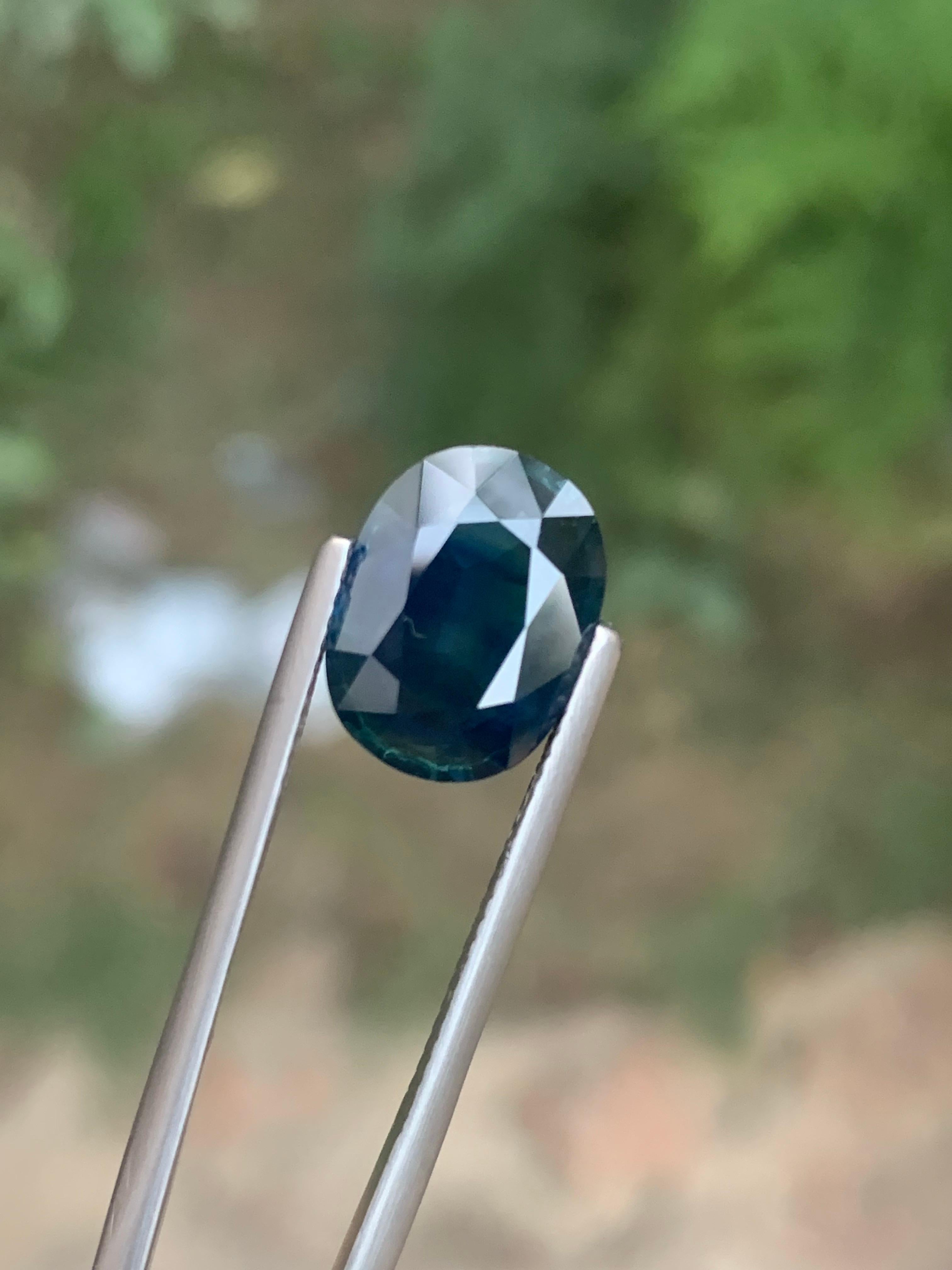 5,91 Karat Natürlicher loser grünlich blauer Saphir aus Madagaskar, Afrika (Arts and Crafts) im Angebot