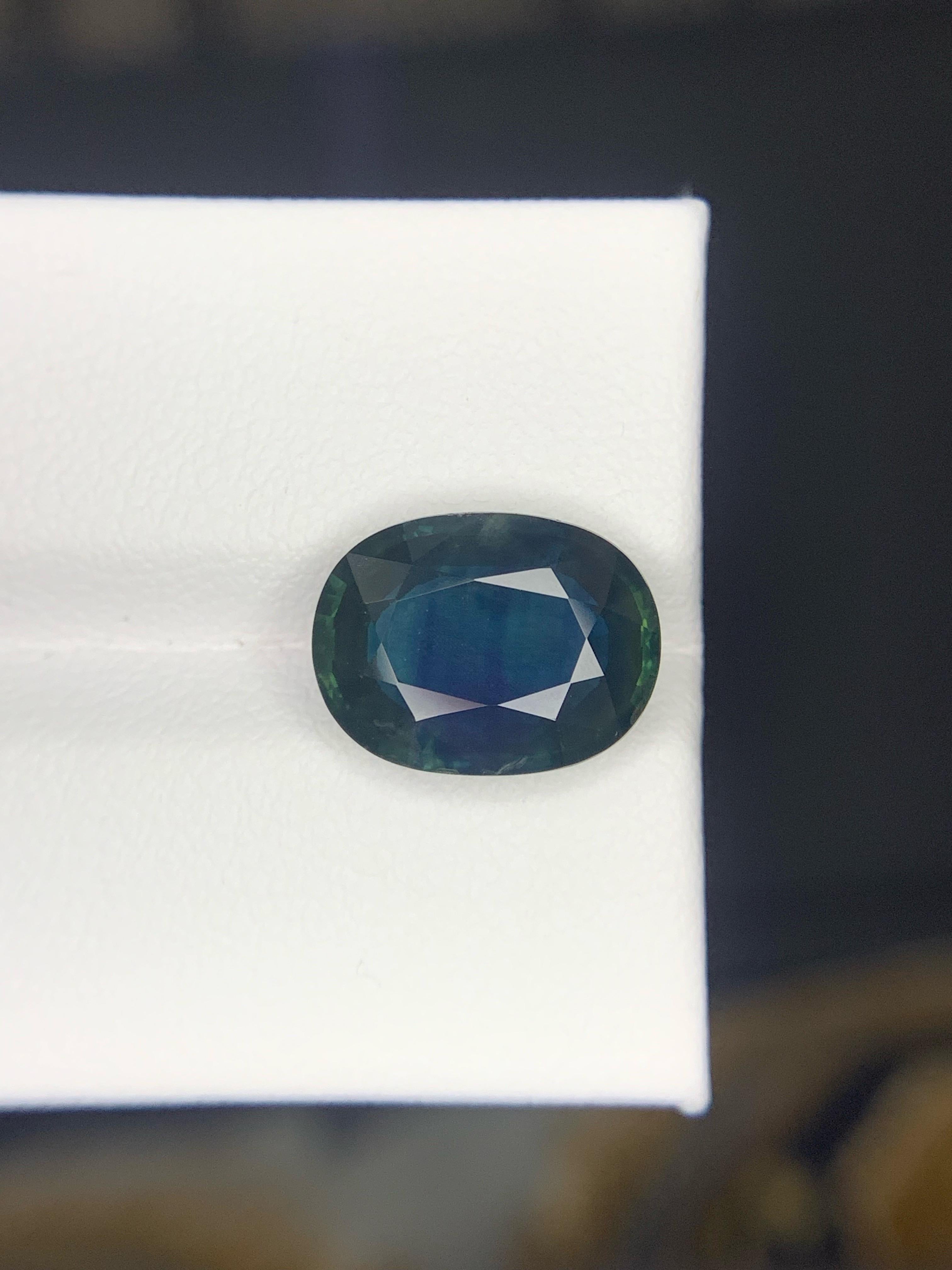 5,91 Karat Natürlicher loser grünlich blauer Saphir aus Madagaskar, Afrika im Angebot 2