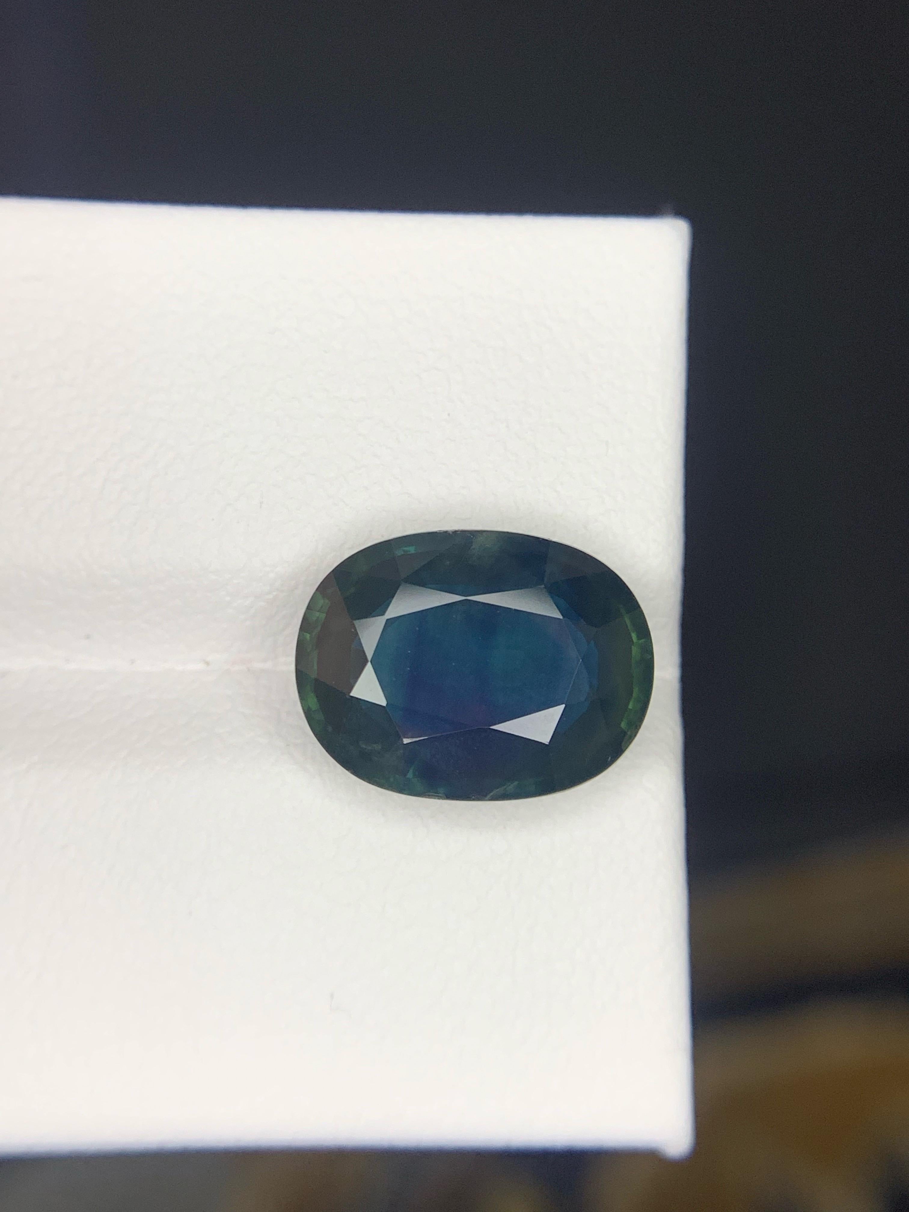 5,91 Karat Natürlicher loser grünlich blauer Saphir aus Madagaskar, Afrika im Angebot 3