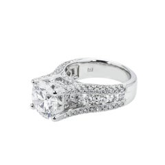 5.91 Carat Round Brilliant Diamond Ring Brilliant White 18K White Gold