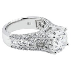 5.91 Carat Round Brilliant Diamond Ring Brilliant White 18K White Gold