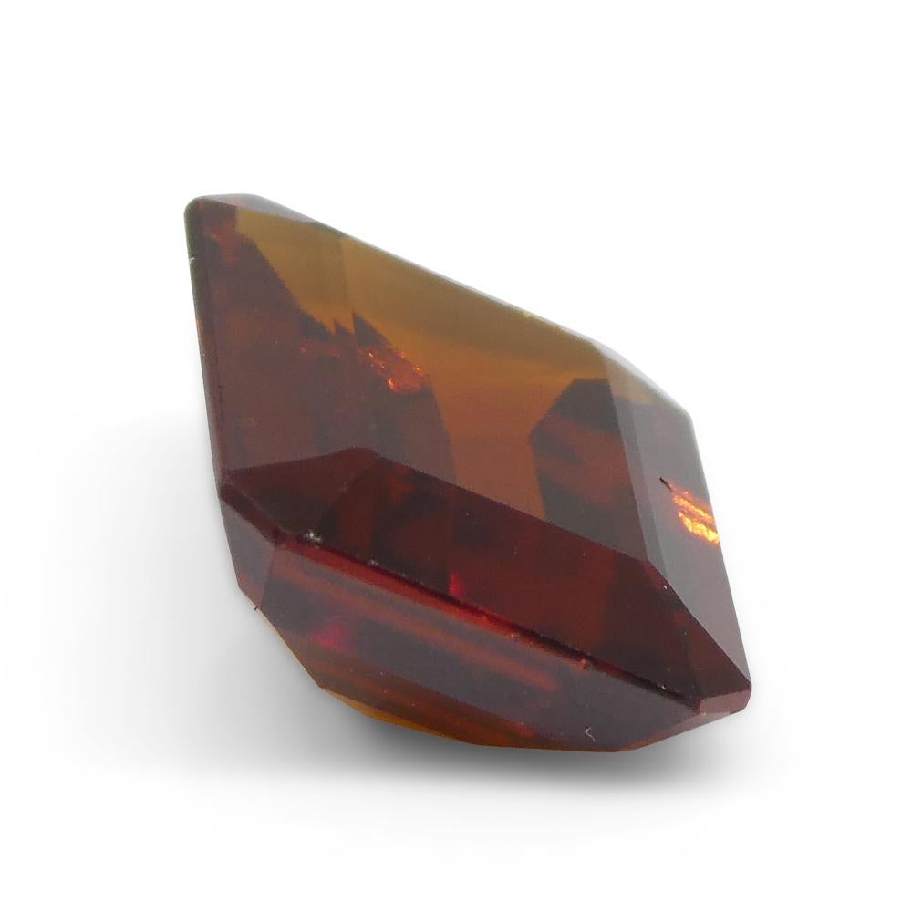 5.91ct Emerald Cut Reddish Orange Hessonite Garnet from Sri Lanka For Sale 6