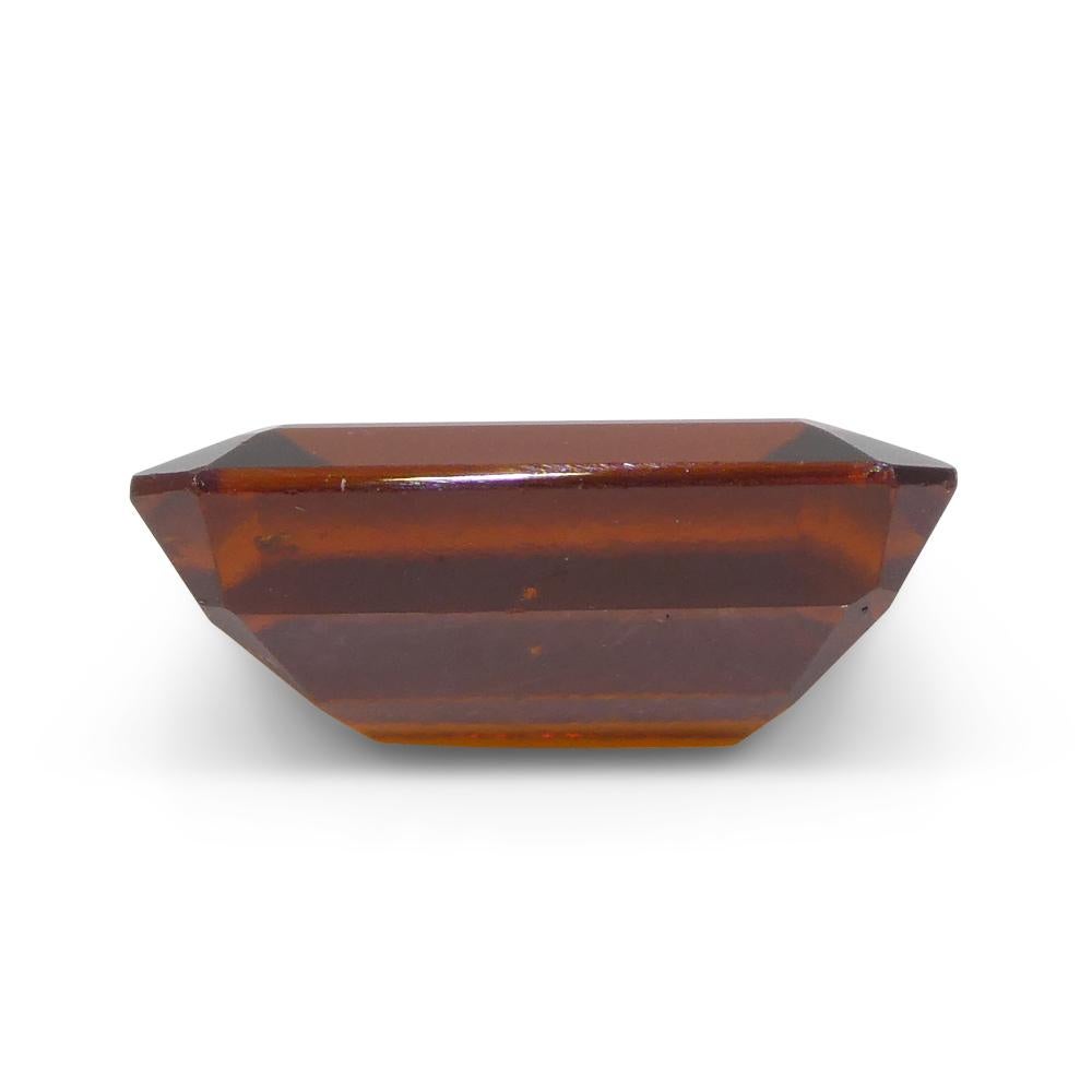5.91ct Emerald Cut Reddish Orange Hessonite Garnet from Sri Lanka For Sale 7