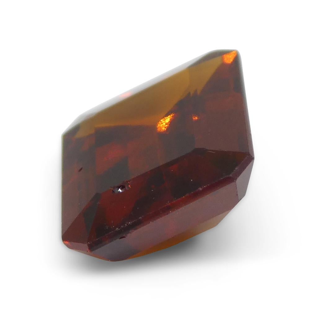 5.91ct Emerald Cut Reddish Orange Hessonite Garnet from Sri Lanka For Sale 8