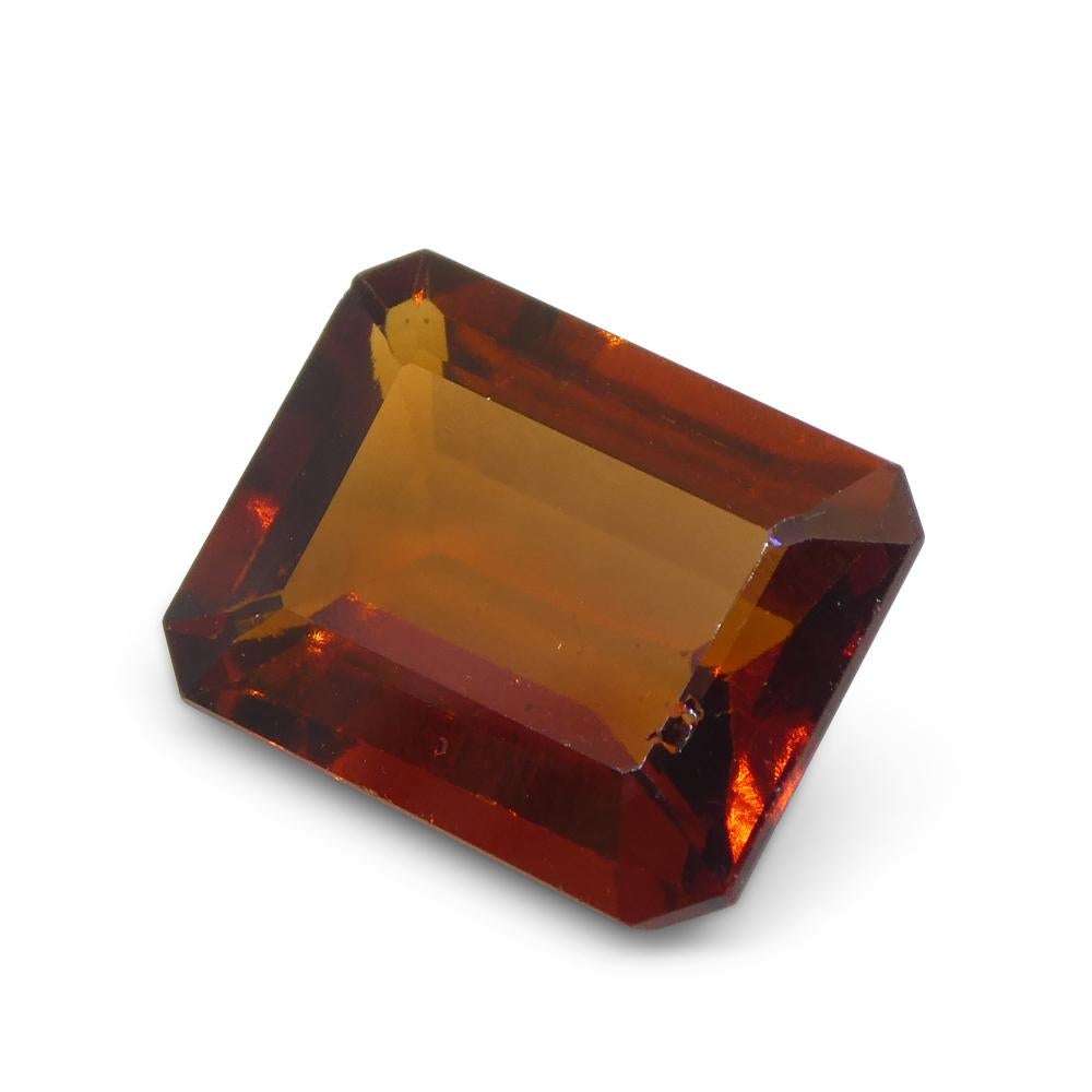 5.91ct Emerald Cut Reddish Orange Hessonite Garnet from Sri Lanka For Sale 9