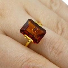 5.91ct Emerald Cut Reddish Orange Hessonite Garnet from Sri Lanka