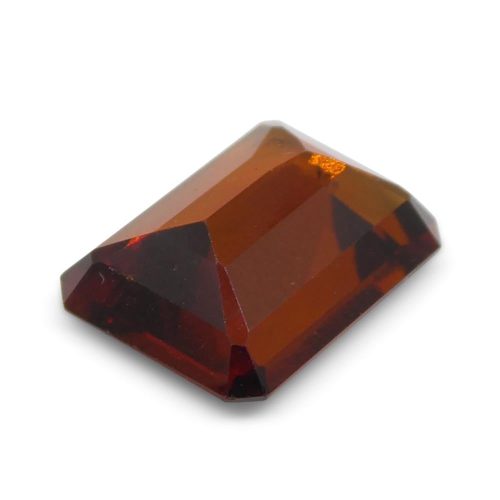 5.91ct Emerald Cut Reddish Orange Hessonite Garnet from Sri Lanka For Sale 2