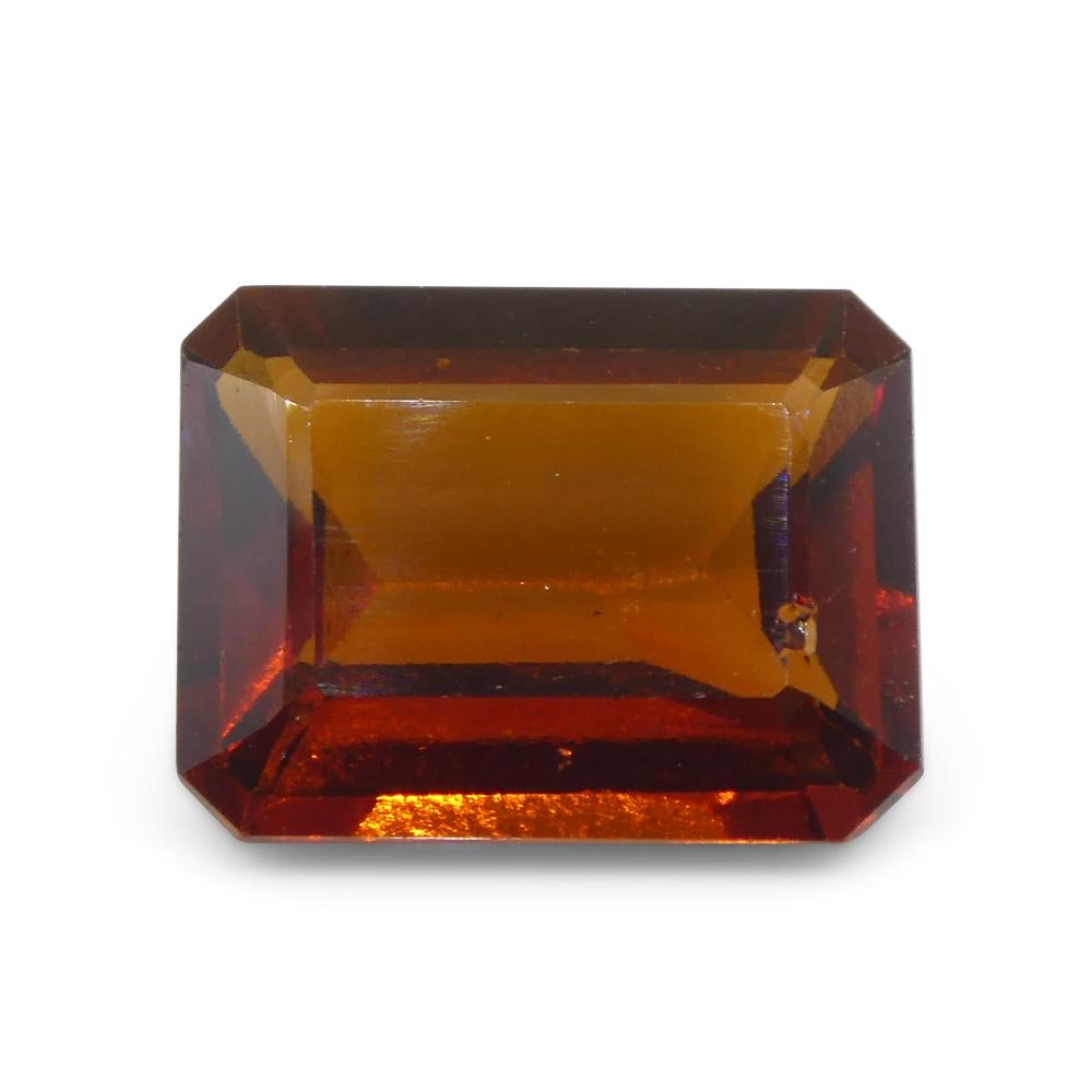 5.91ct Emerald Cut Reddish Orange Hessonite Garnet from Sri Lanka For Sale 3