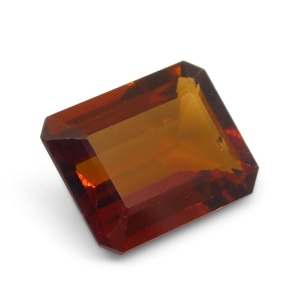 5.91ct Emerald Cut Reddish Orange Hessonite Garnet from Sri Lanka For Sale 5