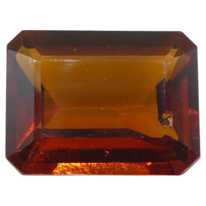 5.91ct Emerald Cut Reddish Orange Hessonite Garnet from Sri Lanka For Sale